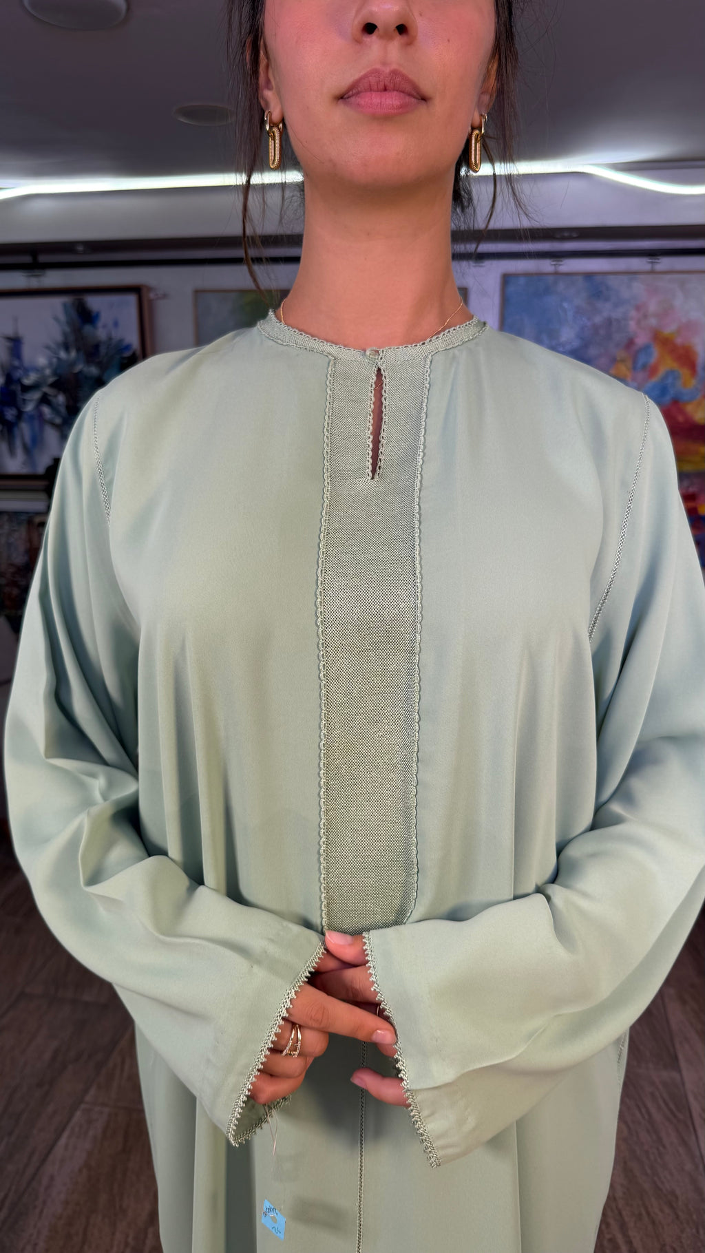 Kaftan without Belt with Randa (handmade) - TOO LONG TO PRODUCE