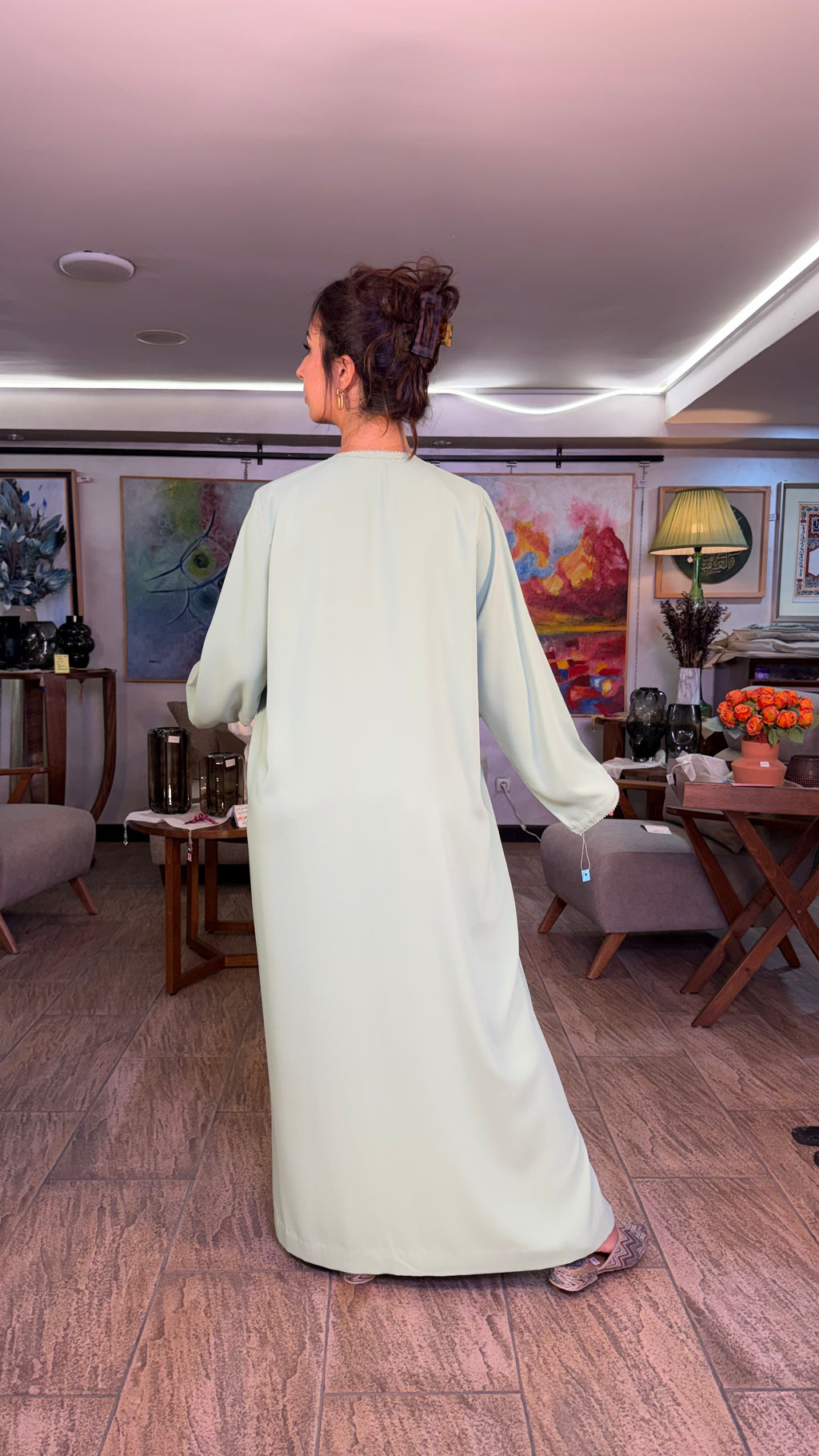 Kaftan without Belt with Randa (handmade) - TOO LONG TO PRODUCE