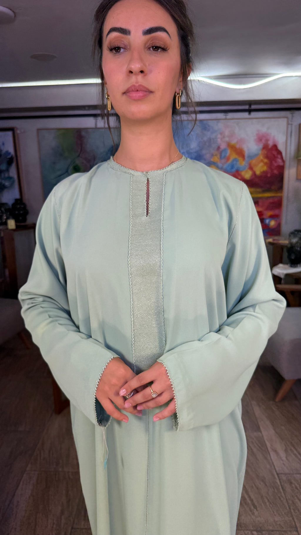 Kaftan without Belt with Randa (handmade) - TOO LONG TO PRODUCE