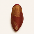 Babouches artisanales terracotta et doré — vue de face