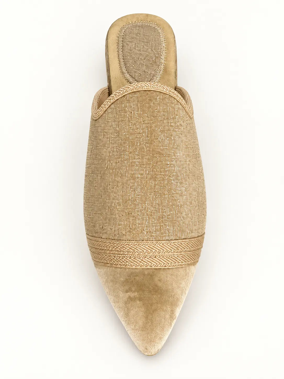 Beige Babouches with Tonal Band