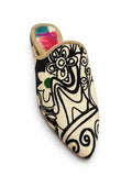 Black and Ivory Graphic Babouches