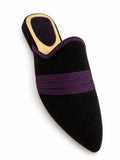Black Babouches with Purple Band