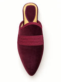 Burgundy Babouches with Tonal Band