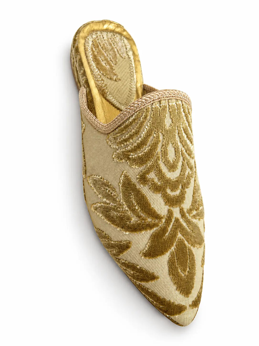 Gold Floral Pattern Babouches