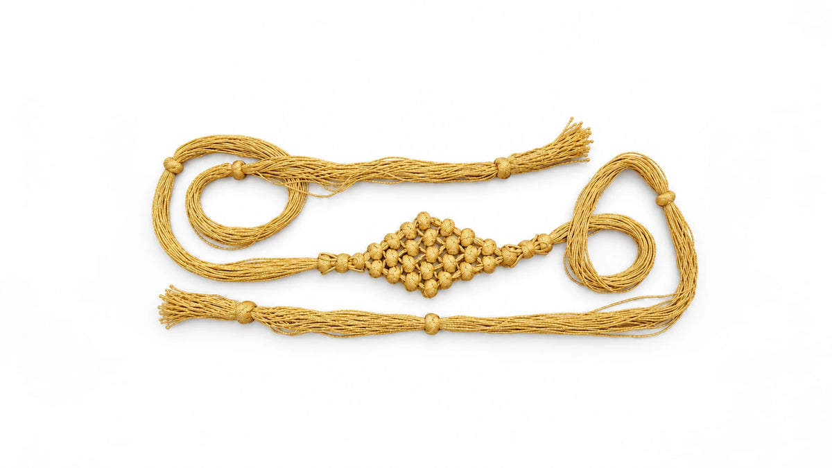 Gold-Tone Diamond-Knot Cord Belt