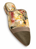 Multicolour Abstract Babouches with Taupe Toe on a white background