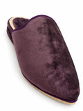 Plum Babouches with Purple Trim on a white background