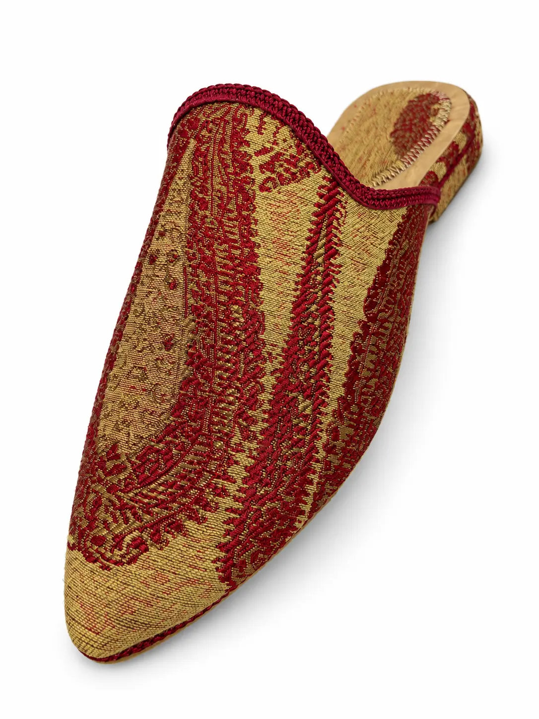 Red and Gold Patterned Babouches